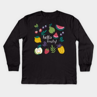 Hello Fruity Kids Long Sleeve T-Shirt